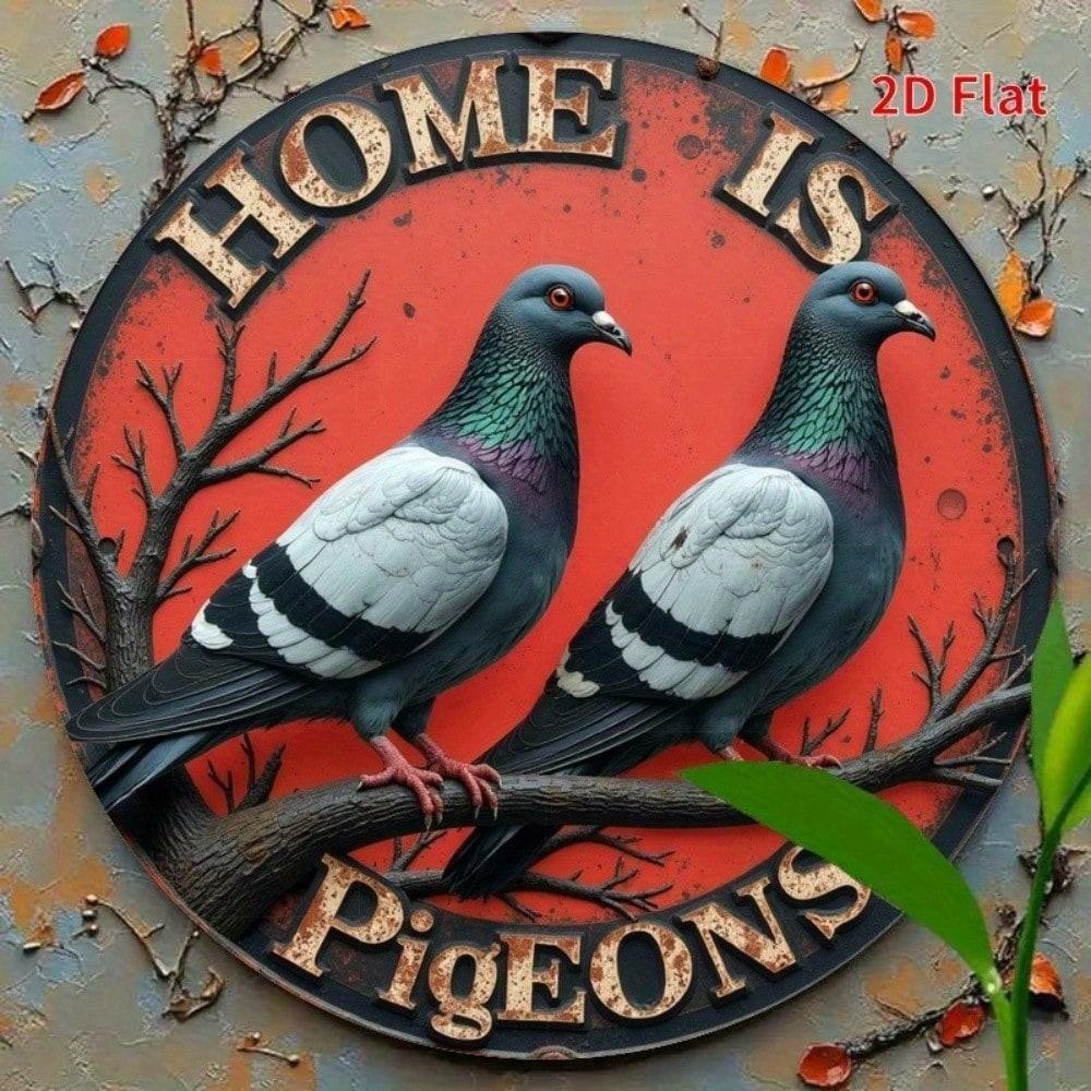 Vintage 8x8 Tin Sign Retro Kitchen Wall Art Home Is Where The Heart Is for Bar
