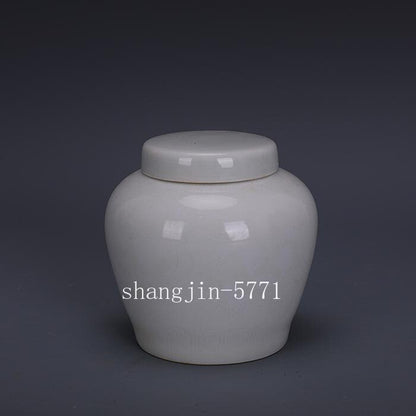 Chinese Ming Chenghua Sweet White Porcelain Jar Carved Dragon Design Pot 4.33"