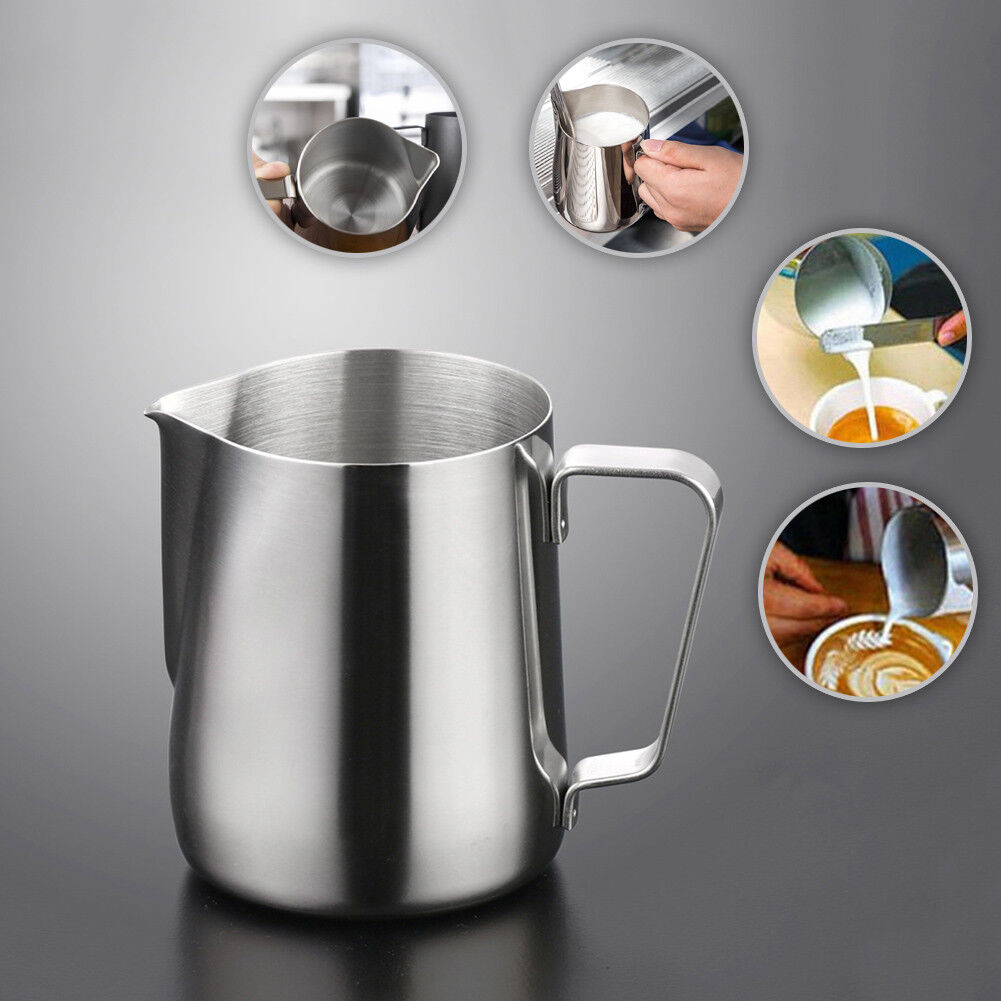 100-1500ML Barista Espresso Coffee Pitcher Latte Milk Cup Frothing Jug Steam New