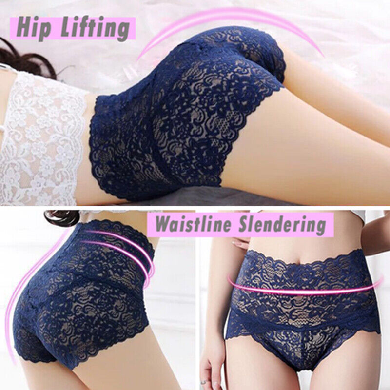 Weight Loss Seamless Lace Panties Hip Lifting High Waist Knickers Lace Panties