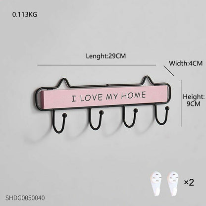 Key Holder Hanger Wall Hanging Wood Wall Organizer Rectangle House Shape Rack