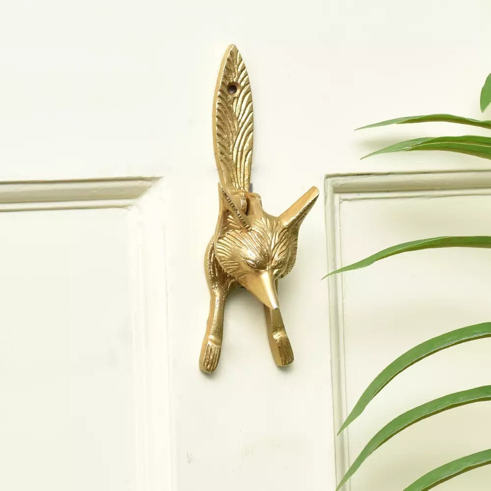 Antique Look Brass Fox Animal Door Knocker Door Bell Home Decor