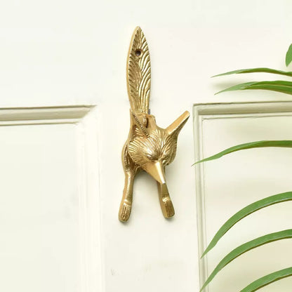Antique Look Brass Fox Animal Door Knocker Door Bell Home Decor
