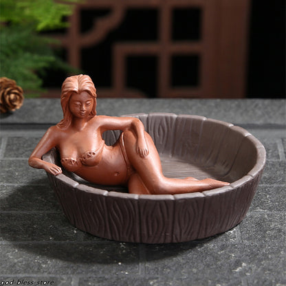 4.5" New Ashtray Zisha Tea Pet Statue Creative Yixing Tea Play Home Decoration