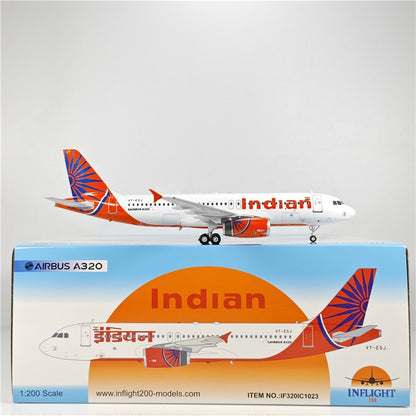 1:200 InFlight Indian Airbus A320 VT-ESJ Passenger Airplane Diecast Plane Model