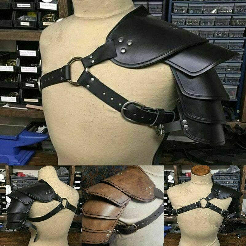 Steampunk Medieval Pauldrons Leather Rivet Warrior Shoulder Armor Party Props ##