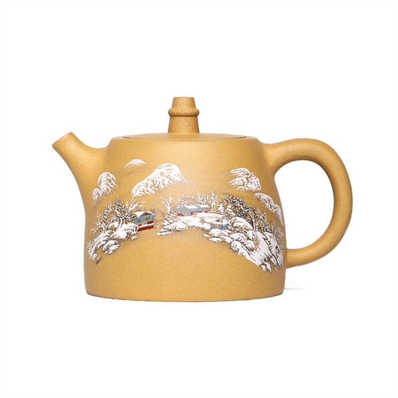 500ml Yixing Zisha Duan Clay Pottery Tea Pot Mountain Scenery Master Teapot
