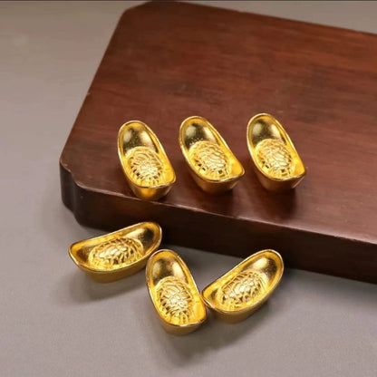 HOT 10Pcs! Gold Ingots, Feng Shui, Yuanbao, Shengcai Kaiyun Collection Toy Gift