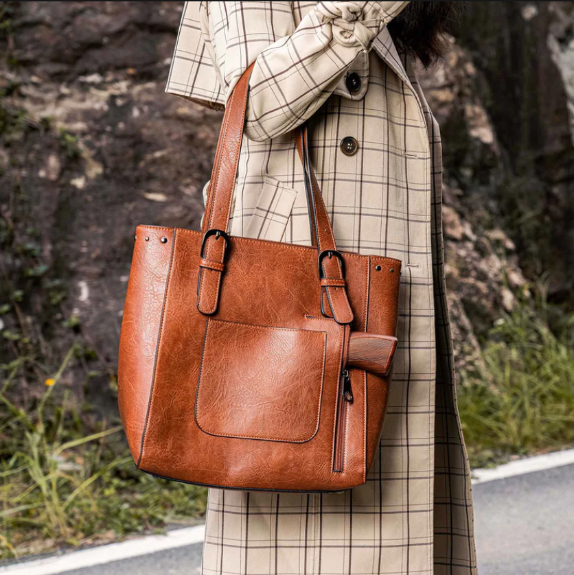 Celela Concealed Carry Studs Stitch Concho Women Tote Handbag Shoulder Bags