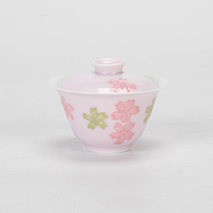 Gaiwan For Lady Floral Relief Under Glaze Porcelain Tureen With Lid Ceramic New