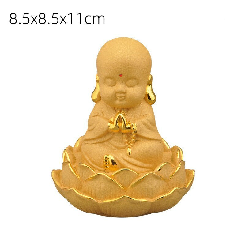 11cm New Feng Shui Golden Buddha Statue Luck Money Buddha Sculpture Decor