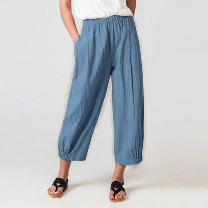 Womens Ladies Summer Harem Pants Elastic Waist Baggy Casual Trousers Pants