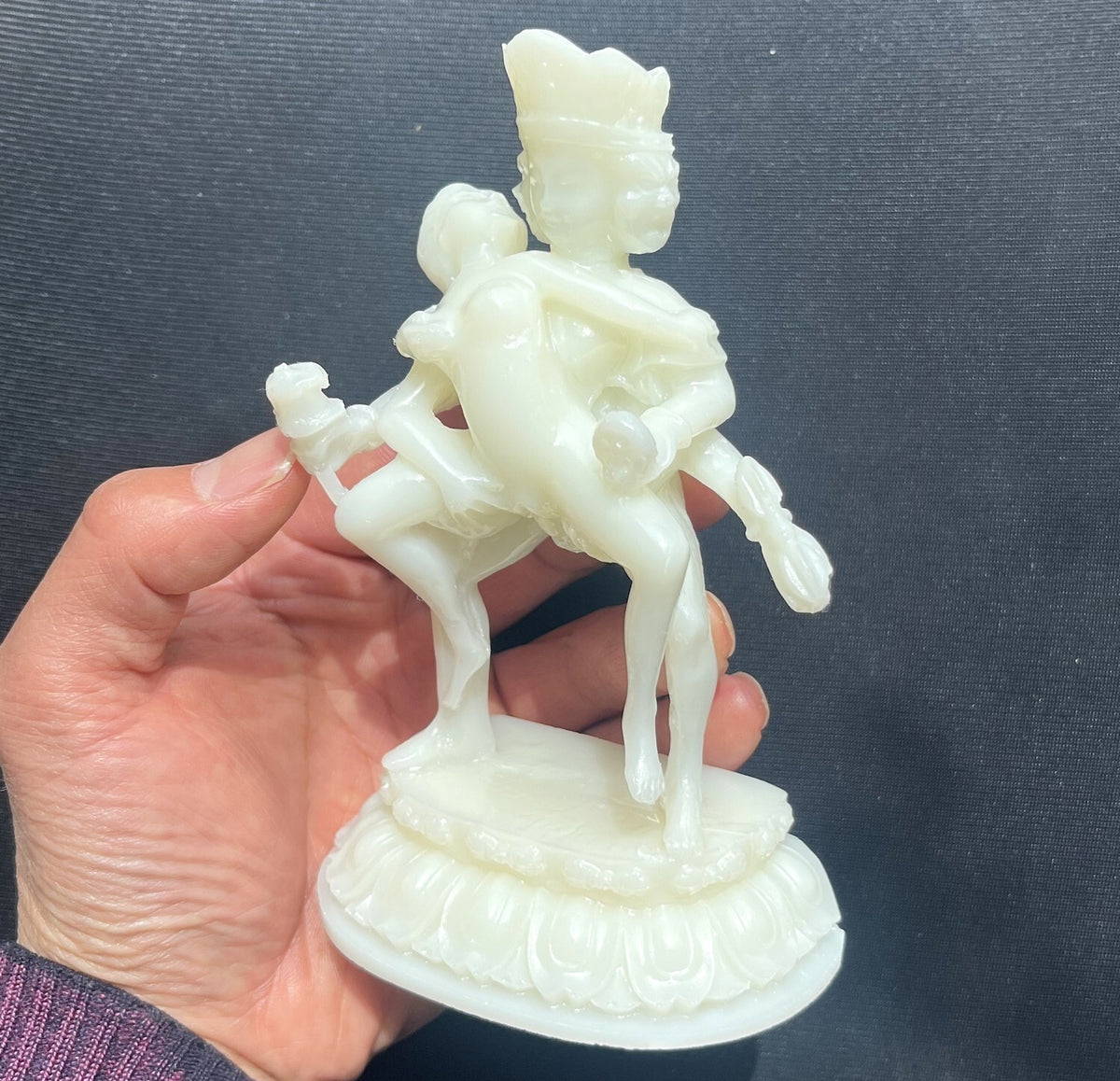 5.8" Resin Tibet Tantra Buddhism Temple Hevajra Yab-Yum Happy Buddha Statue