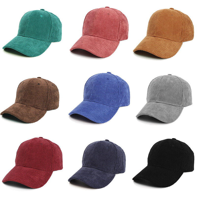 Unisex Corduroy Baseball Cap Snapback Hat Trucker Hat Peaked Cap Adjustable*US