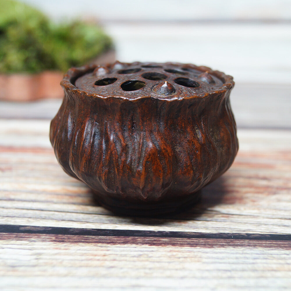 Solid Brass Lotus Statue Incense Burner Holder Zen Holder
