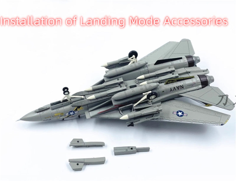 1/100 US F-14A Tomcat Fighter F14 Aircraft Model VF-84 Pirate Flag Squadron WLTK