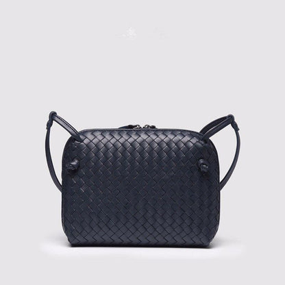 Woven Square Bag Genuine Leather Small Purse Single Shoulder Bag Crossbody Pouch