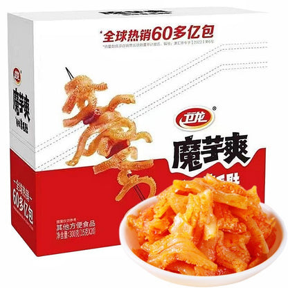 20 Packs of Konjac Spicy Strips Sticks in a Box - a Tasty Chinese Snack