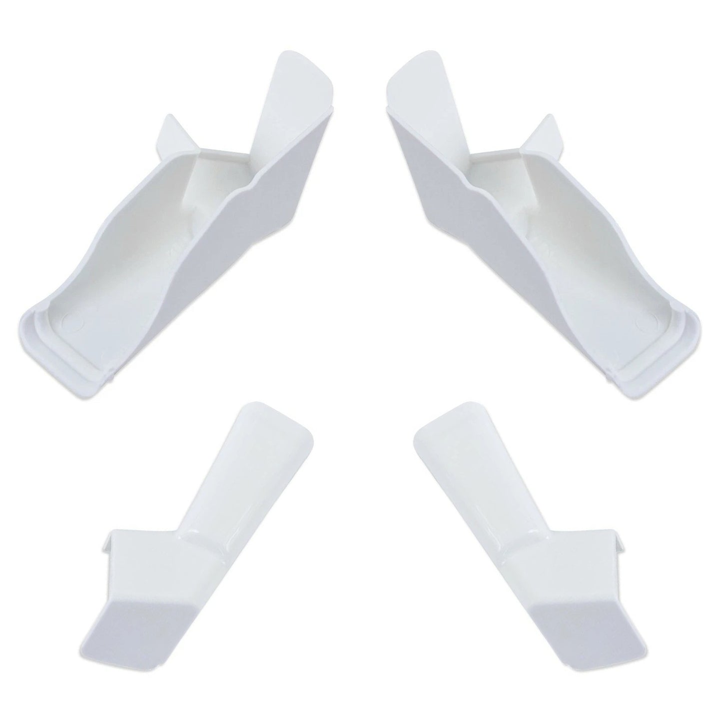 White RV Gutter Spout Set 4pcs Long Version For Camper Prevents Water Streaks