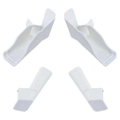 White RV Gutter Spout Set 4pcs Long Version For Camper Prevents Water Streaks