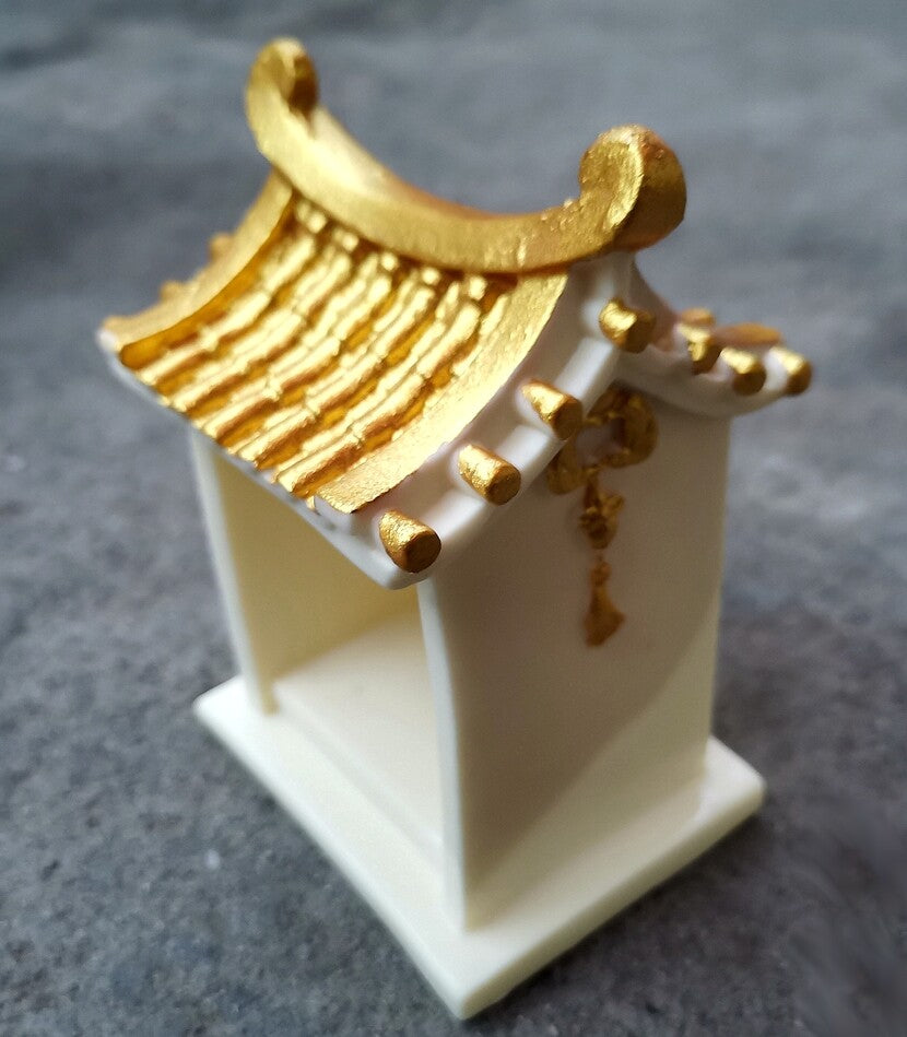 Small Chinese Buddha Altar Butsudan Shrine Foil Shining Temple God Zen House