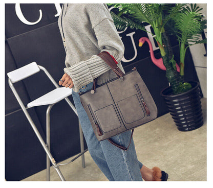 European Women's Bag Large Simple Fashion Handbag Retro Shoulder Messenger Bags