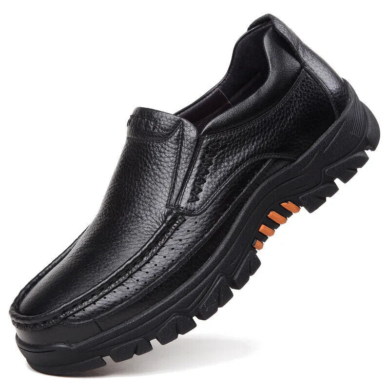 Spring Autumn Genuine Leather Shoes Men's Loafers Male Footwear Rubber