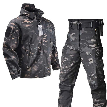 Jacket Shell Trainning Men Tactical Jackets+Pant Outdoor Army Hunting Suit