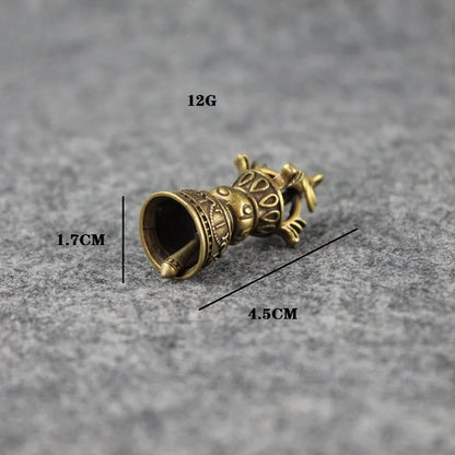 Copper Brass Buddhist Vajra Bell Keychain Handmade Home Decor Ornaments Crafts
