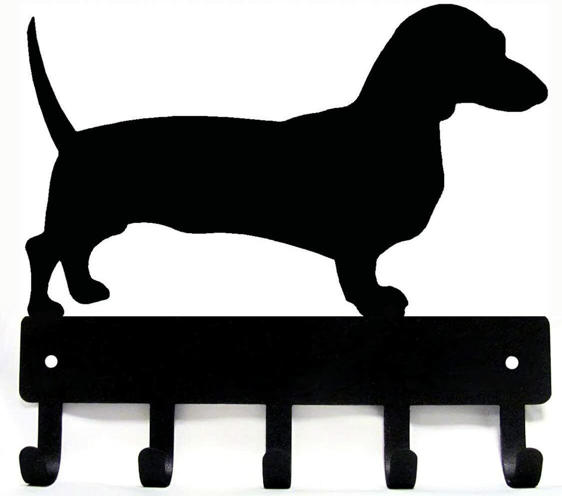 Dachshund Key Rack Dog Leash Hanger - 9 inch Wide/6x5 inch Metal Wall Art