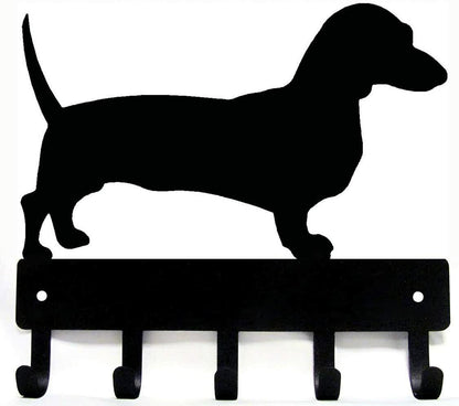Dachshund Key Rack Dog Leash Hanger - 9 inch Wide/6x5 inch Metal Wall Art