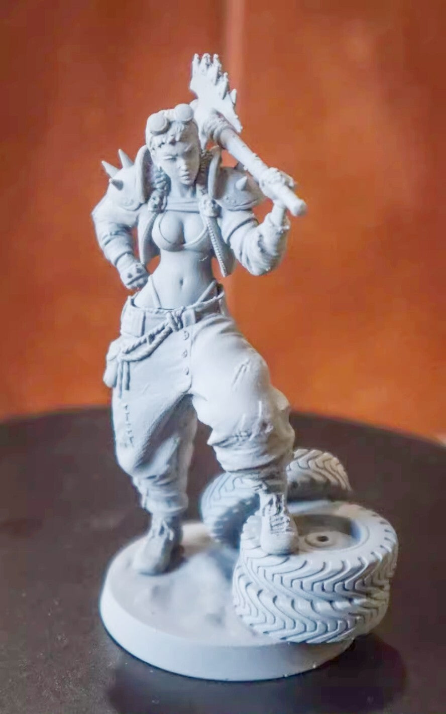 1/18 resin figure model kit Fantasy Female Warrior 3D Printing Unassembled