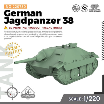 SSMODEL SS220730 1/220 Military Model Kit German Jagdpanzer 38