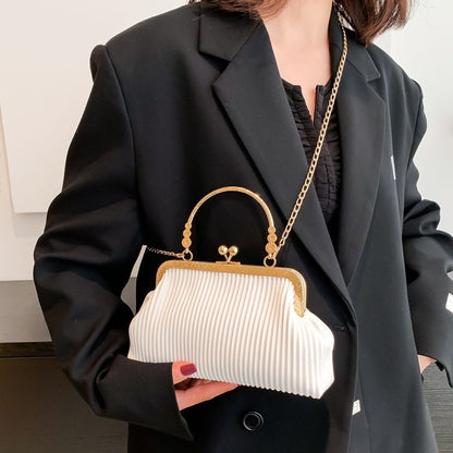 Chain Evening Bag Messenger Bag Synthetic Leather Exquisite Soft Metal Buckle