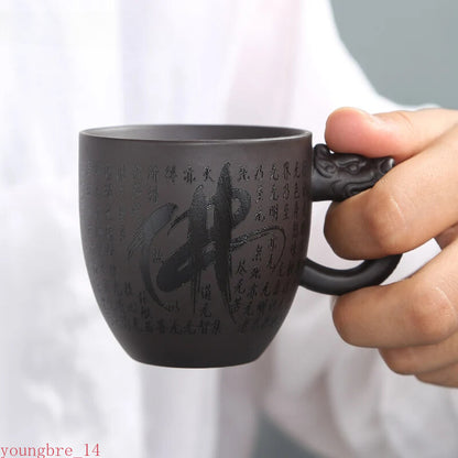 Tradition Purple Clay Teacup with Handle Tea Cup Customized Household Tea Sets