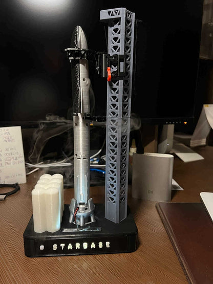 1/400 Spacex Starship Launch Tower Set with Humidifier Model H:31cm/12inches