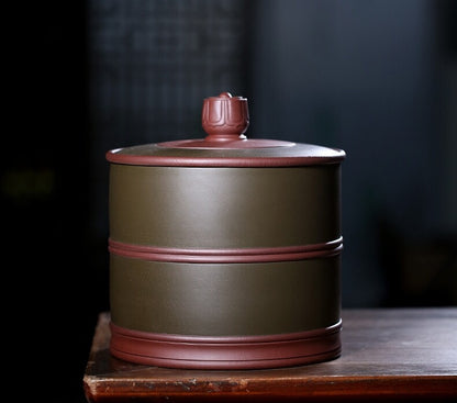 True Yixing Zisha Clay Tea Canister Health Care Sealed Jar For Pu'er Tea Cake