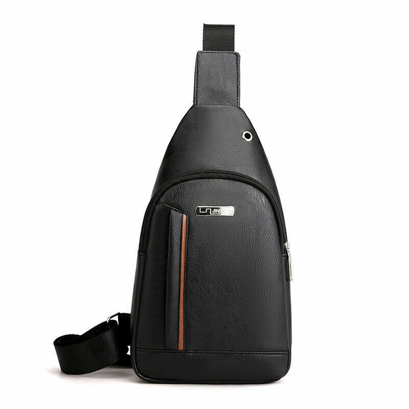 Fashion Shoulder Bag Chest Pack Canvas USB Charging Crossbody Handbag Waist Pack