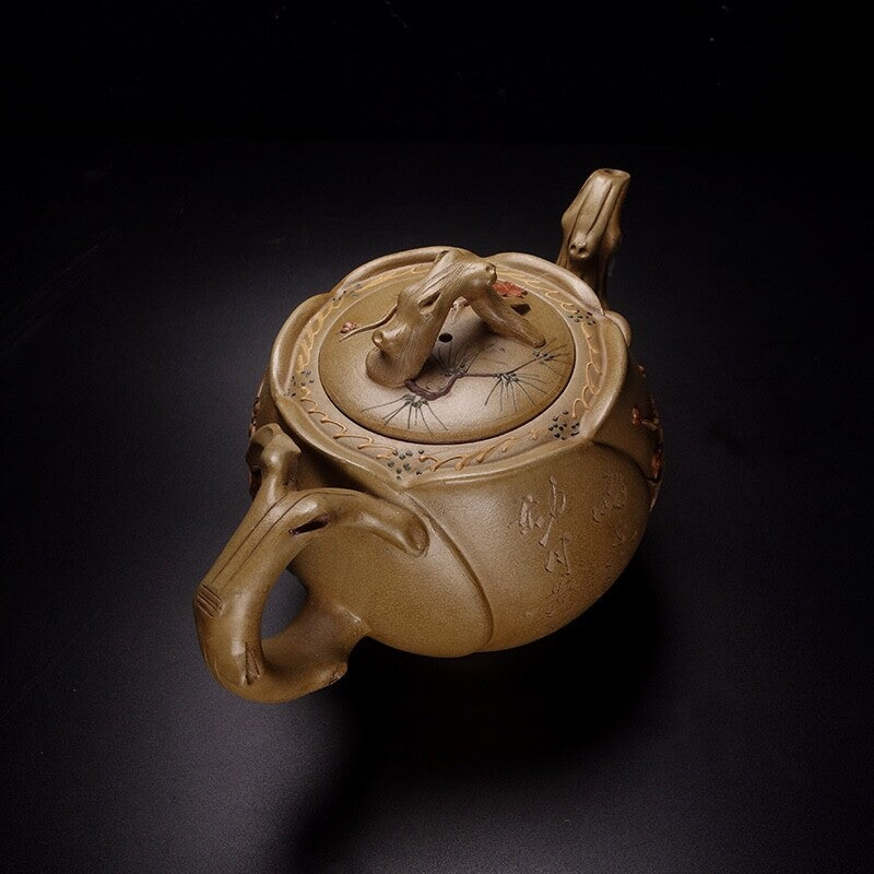 China old Yixing Clay Teapot Handcarved Red plum pots Purple sand Teapot