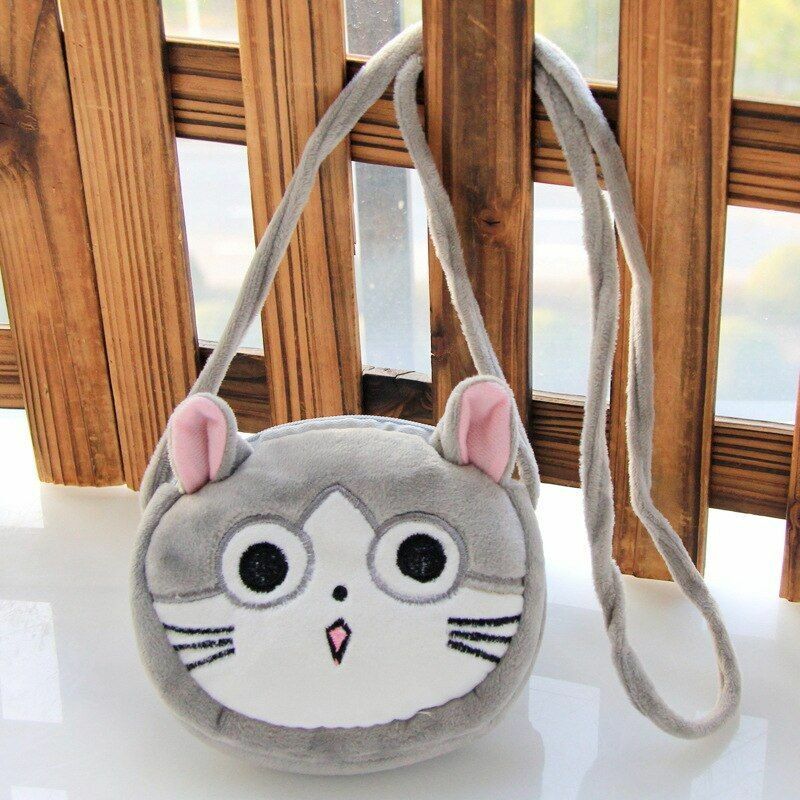 Cartoon Plush Lovely Children Purse Messenger Bags Animal Panda Cat Fluffy Baby