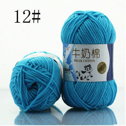 Hot Sale 50g Hand-woven Chunky Yarn Soft Milk Cotton Knitting Baby wool yarn