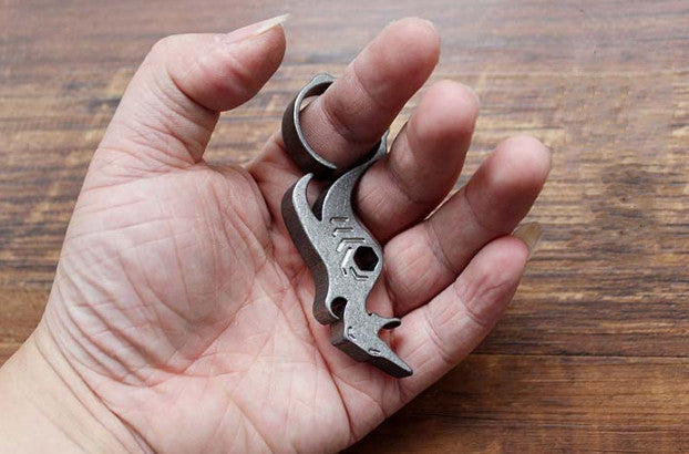 Titanium Alloy Dragon Bottle Opener Key Chain Pendants Ring Screwdriver Tools