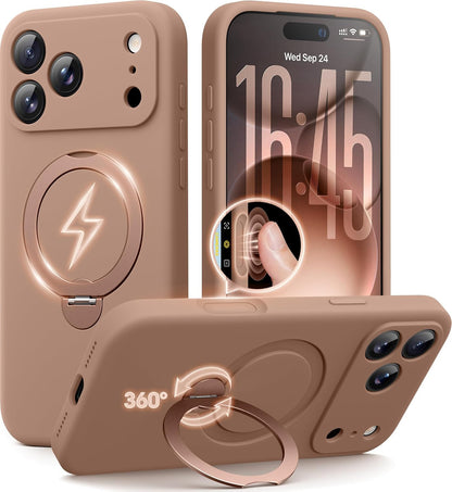 for Iphone 17 Pro Max Case with 360° Spin Magnetic Stand, [Compatible with Magsa