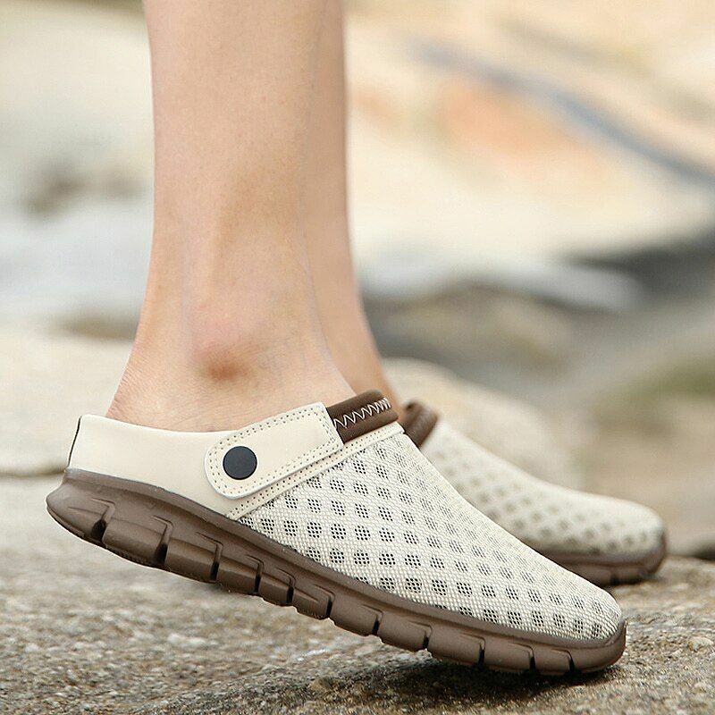 Summer Sandals Mesh Shoes Breathable Beach Slippers Water Hollow Wading Clogs