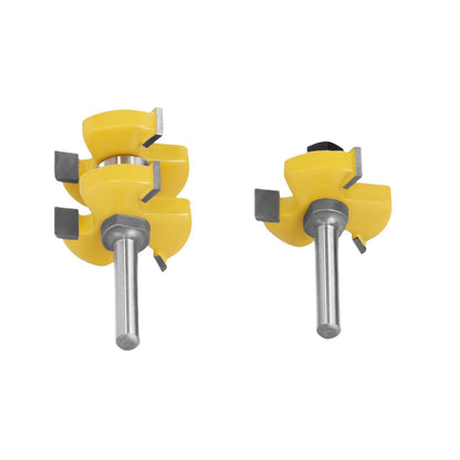 2pcs Tongue and Groove Router Bits equipped with an adjustable tongue cutter