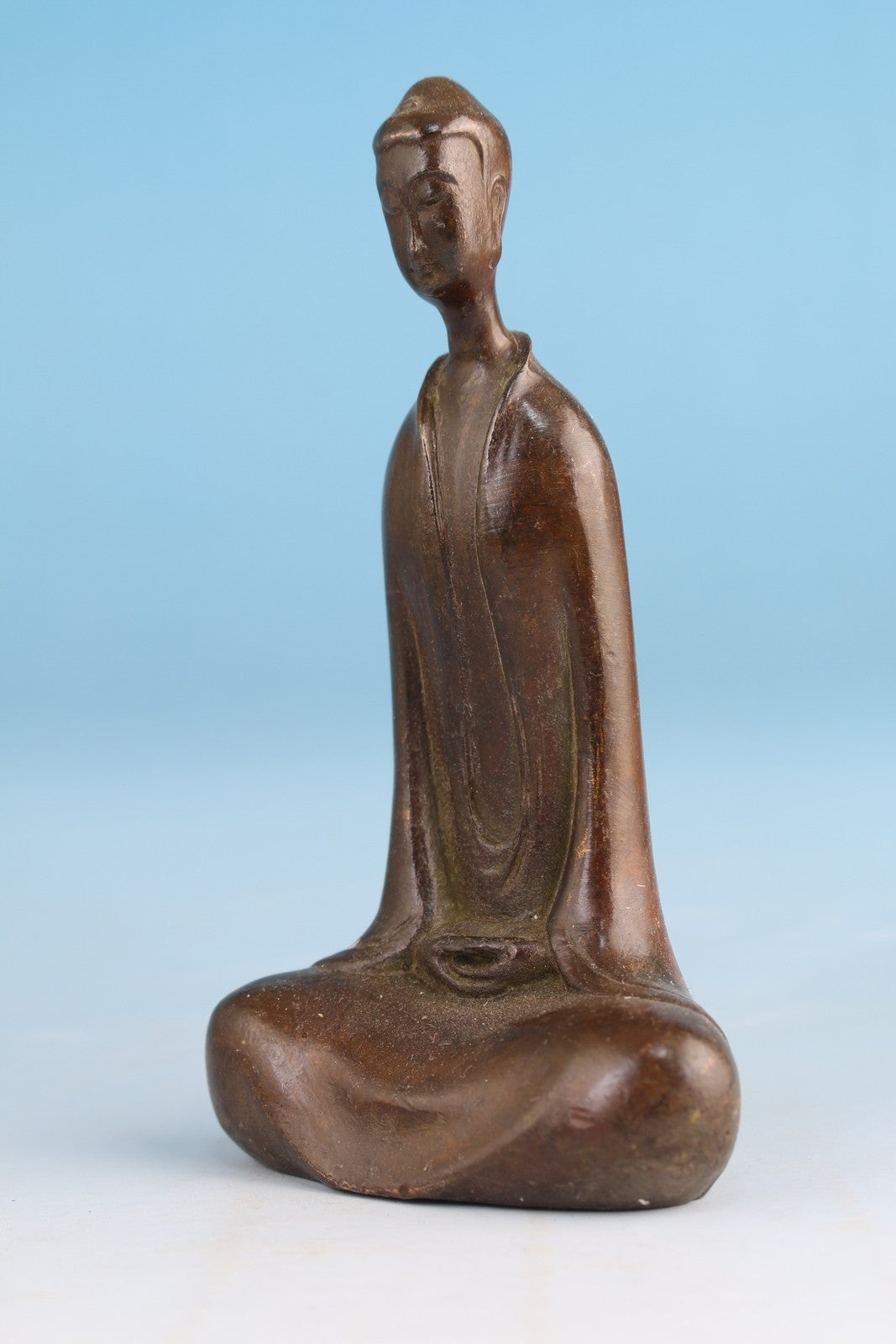 12.5cm H Chinese bronze buddla statue figure tea pet Netsuke table decor bless