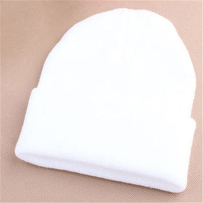 Beanie Hat Men Women Plain Knit Ski Cap Warm Elastic Skull Winter Cuff Thermal