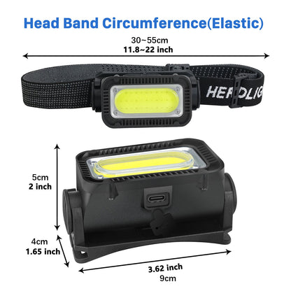 USB Rechargeable LED Headlamp Headlight Lamp Torch Flashlight W/ Charging Cable
