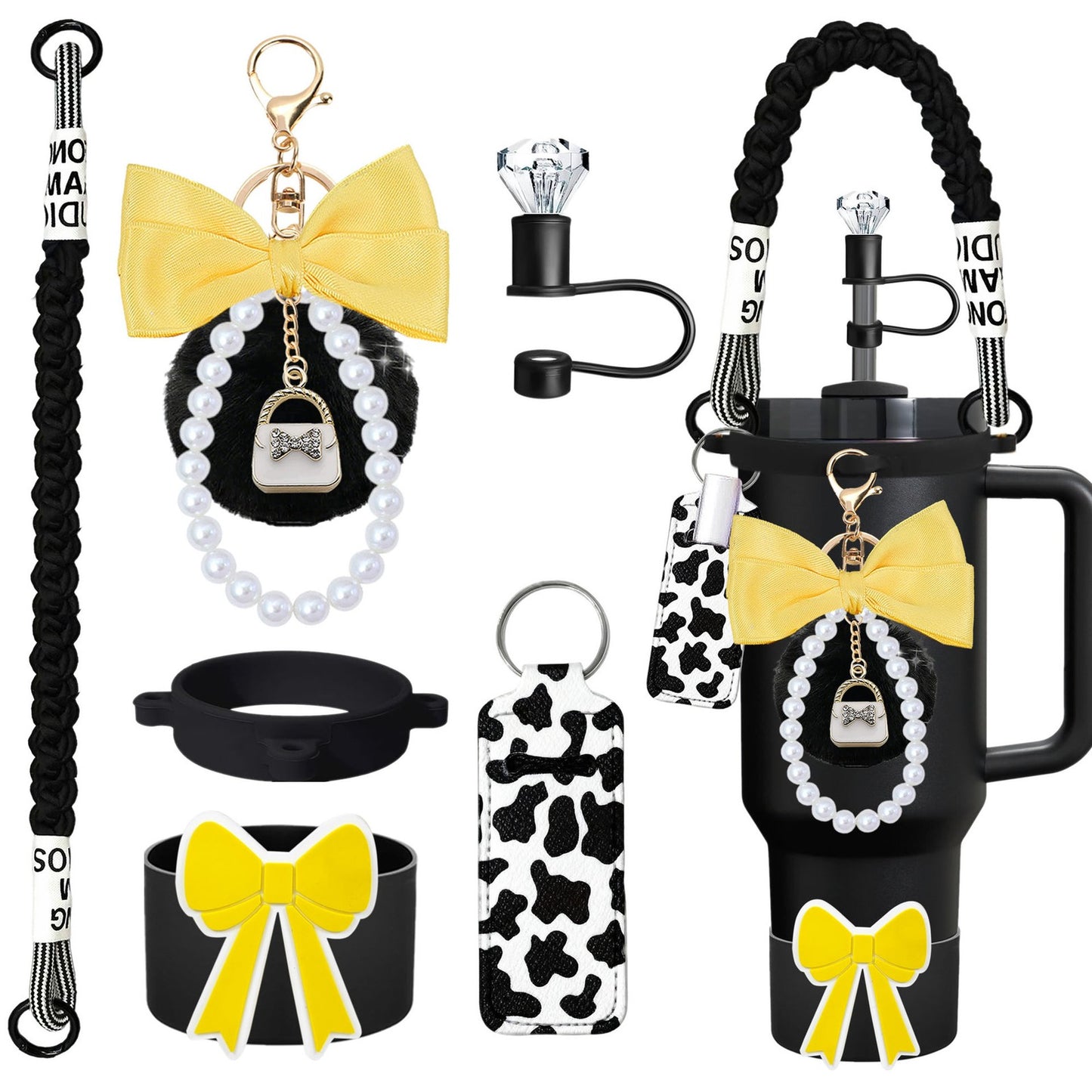 6Pcs Accessories Set for Stanley Cup 40 30oz Insulated Sleeve Travel Cup Holder