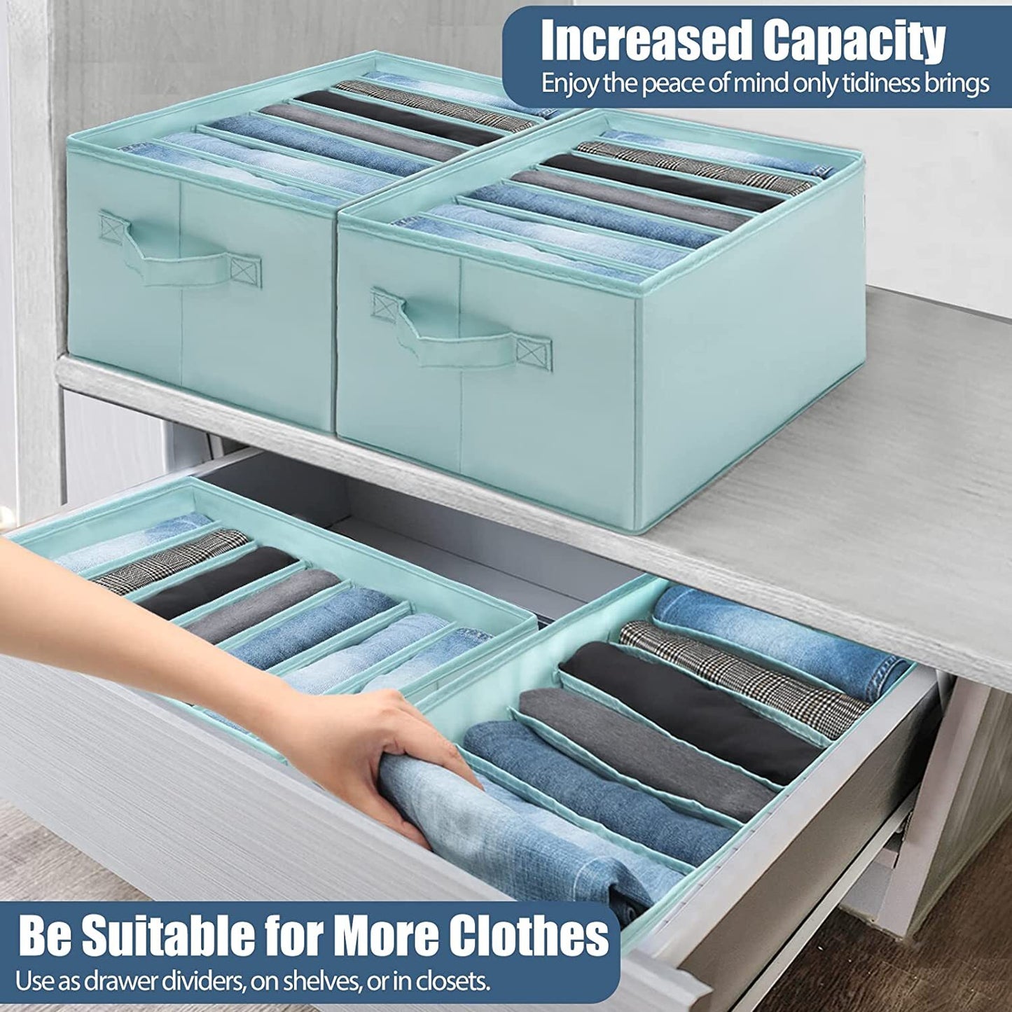 6/7/9 Grids Storage Bag Clothes Jeans Pants Drawer Organizer Wardrobe Boxes AU